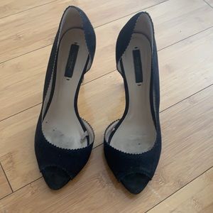 Zara shoes open toe heels black